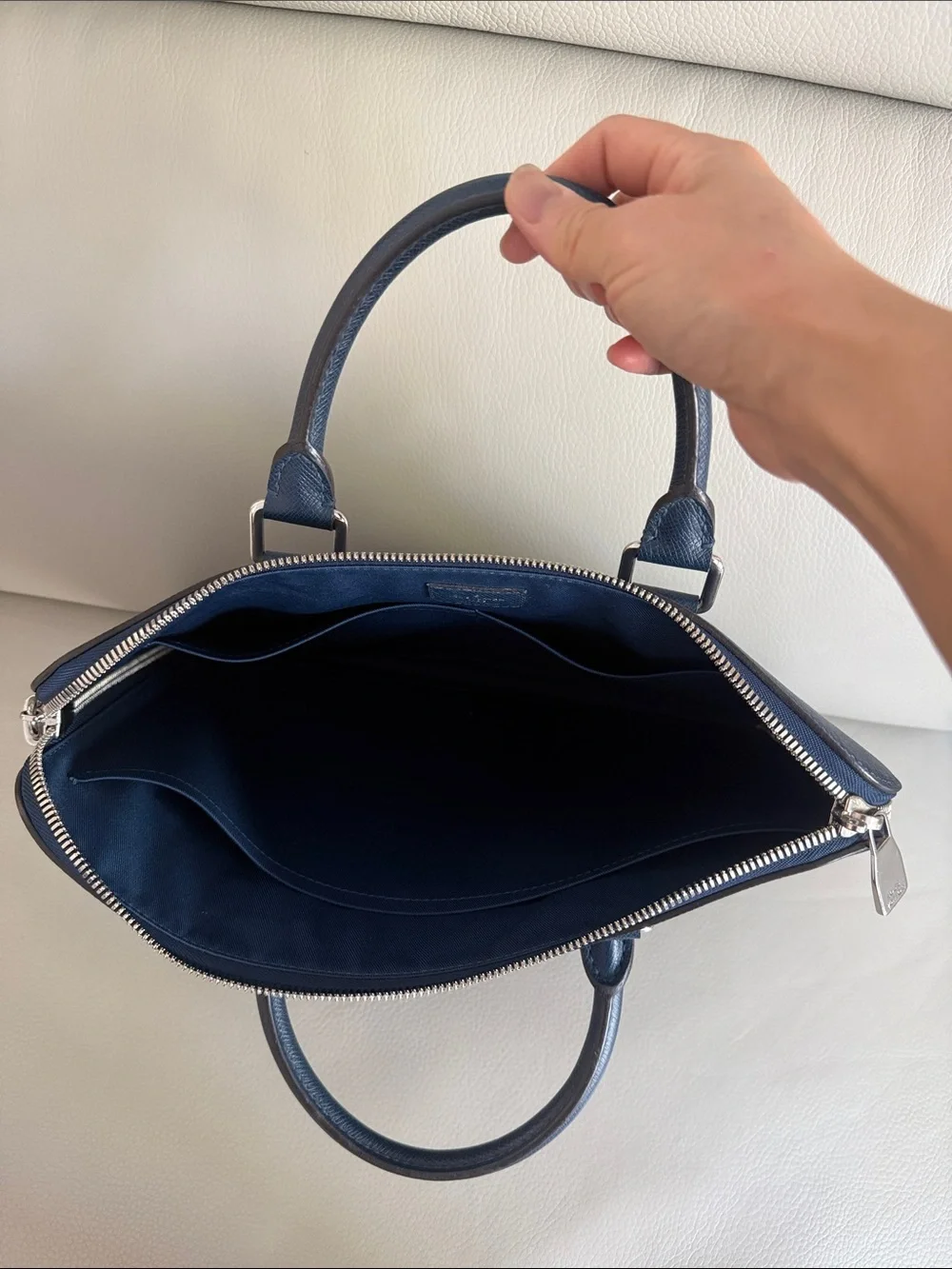 Louis Vuitton Porte Documents Voyage PDV Blue Taiga Leather Briefcase